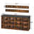 Shoe Storage Bench With Cushion, 39.4" L Entryway With 12 Cubbies And Coat Rack Brown-511981422