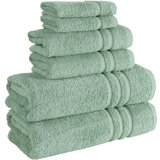 Ensemble de serviettes 6 pièces, 2 serviettes de bain, 2 serviettes à main, 2 débarbouillettes, serviettes de bain 100% coton doux et absorbant, ensemble de linge de bain
