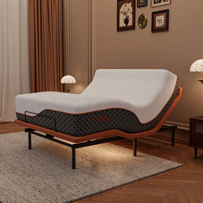 Adjustable Bed Frame With 12" Hybrid Mattress, Lumbar Support, Head-Pillow-Tillt, Smart App Control, Wireless Remote, Massage, Under-Bed Lights, USB & Type C Ports, Memory Positions