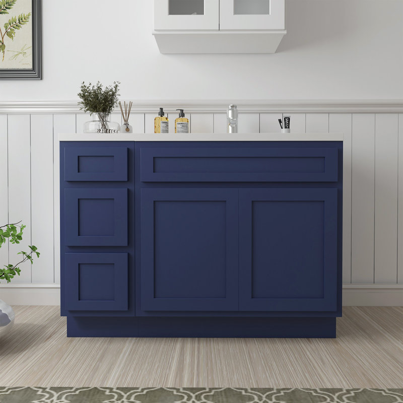 Base de meuble-lavabo simple 48 po seulement, Bleu