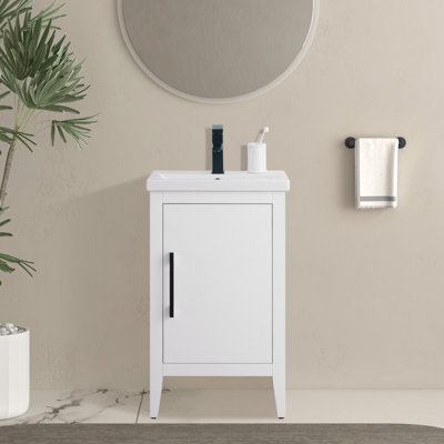 Ensemble de meuble-lavabo simple 20 po avec plateau en céramique Chambery