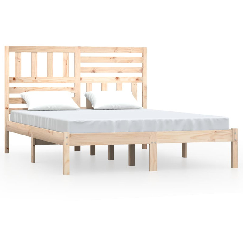 Bed Frame Solid Wood, Small Double (4'), natural