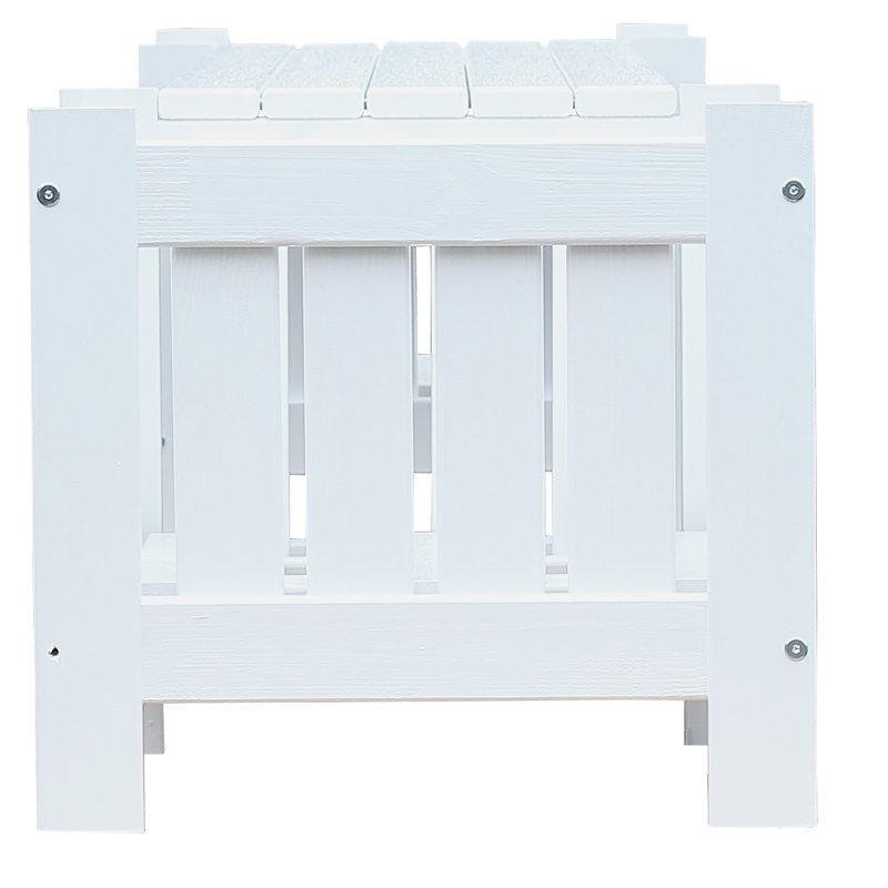 Swarthofthi Solid Wood Pine Outdoor Bench, White