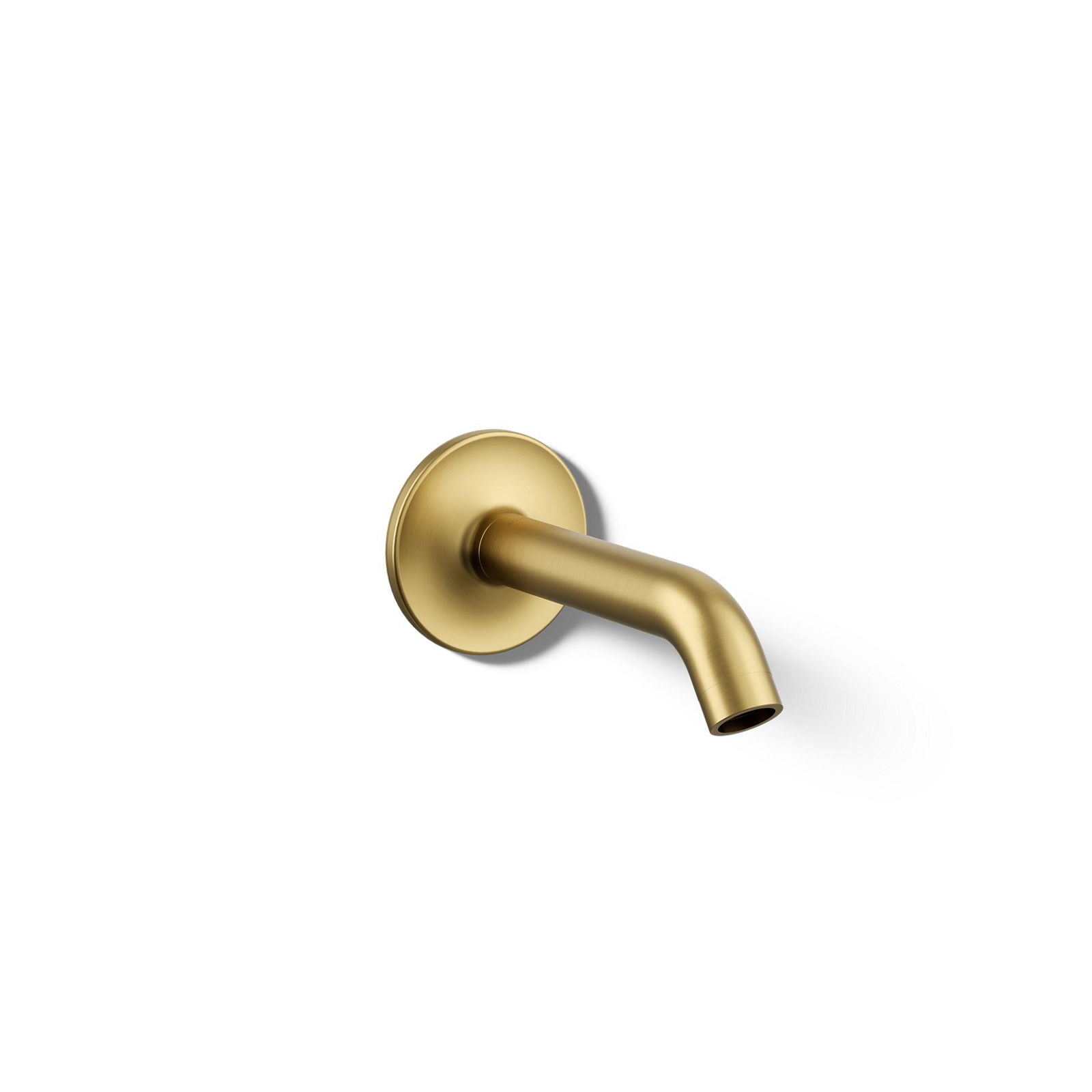 Purist Wall Mount Non Diverter Bath Tub Spout, Vibrant Moderne Brushed Gold