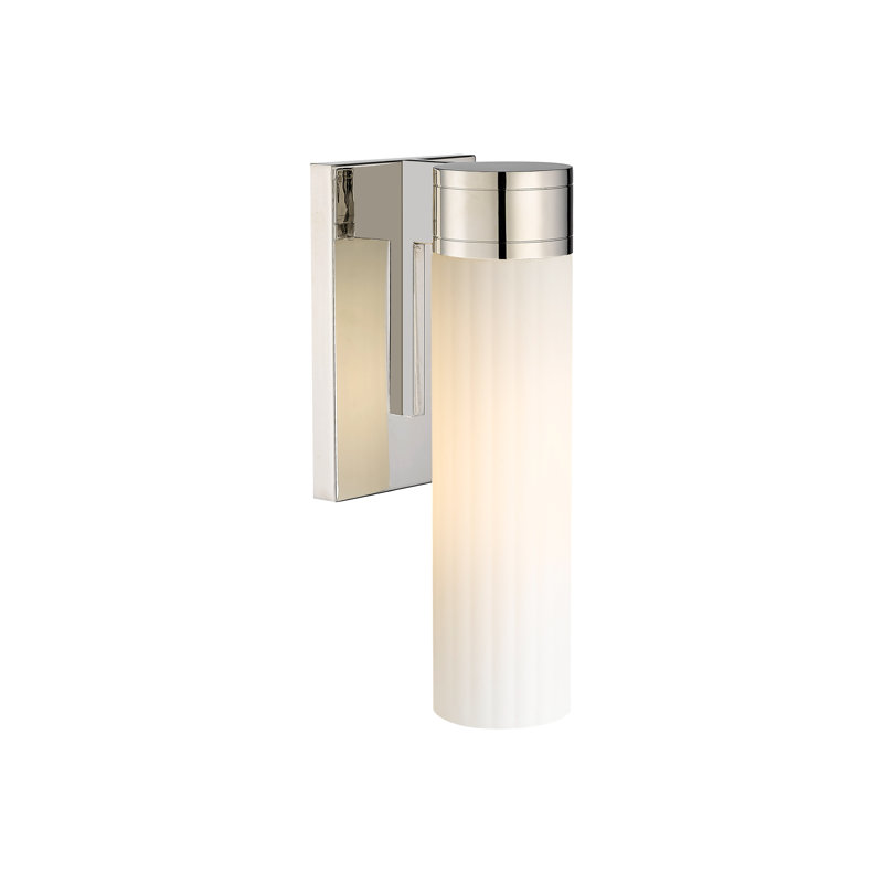 Applique murale 11 po Empire, H 12,63 po x l 5,5 po x P 3,13 po, Blanc mat, Nickel poli