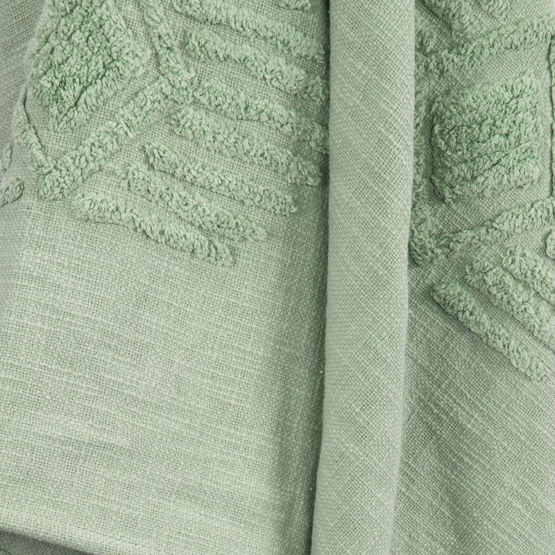 Jeté 100% coton tissé et texturé, Vert