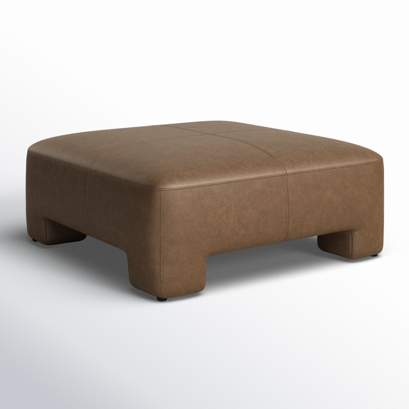 Anya Oversized Geniue Leather Upholstered Ottoman
