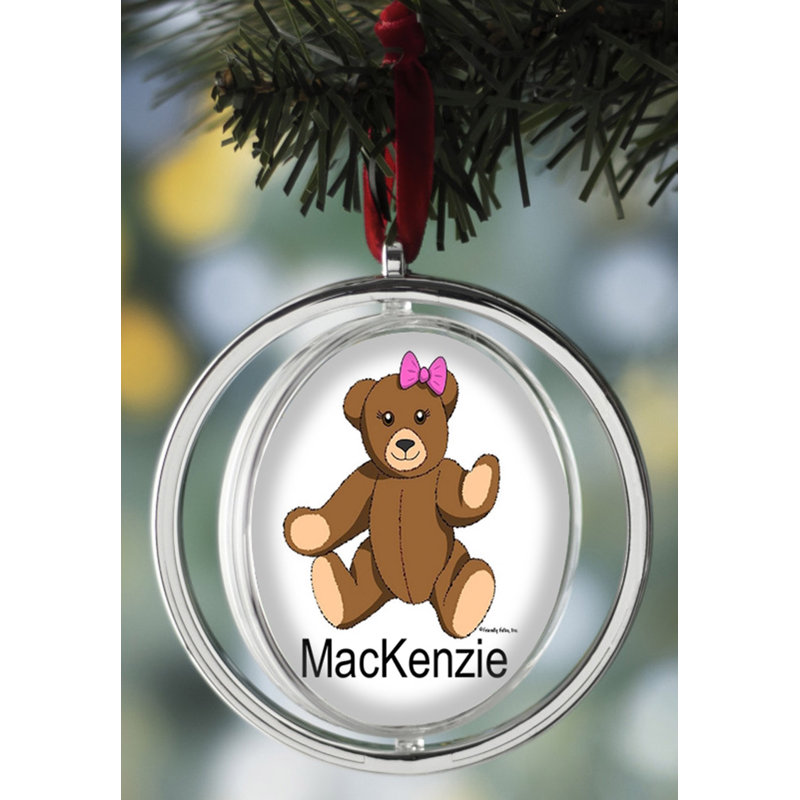 Ornement de Noël personnalisable en forme d'ourson à double face personnalisable, Oui