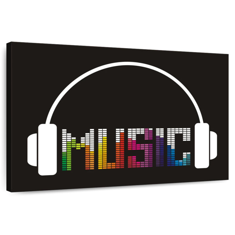 Abarca Music Headphones Typography, 32" H x 48" W