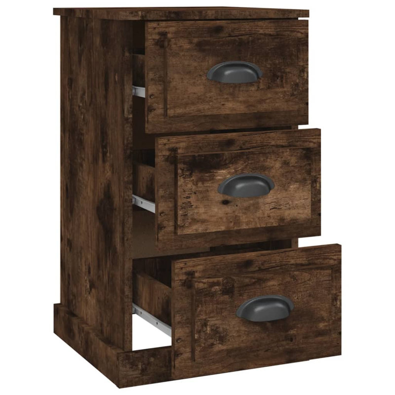 Curci 39cm W Manufactured Wood Bedside Table, Smoked Oak