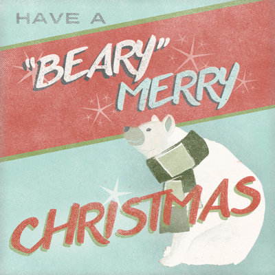 Retro Christmas II by June Erica Vess - Wrapped Canvas Print