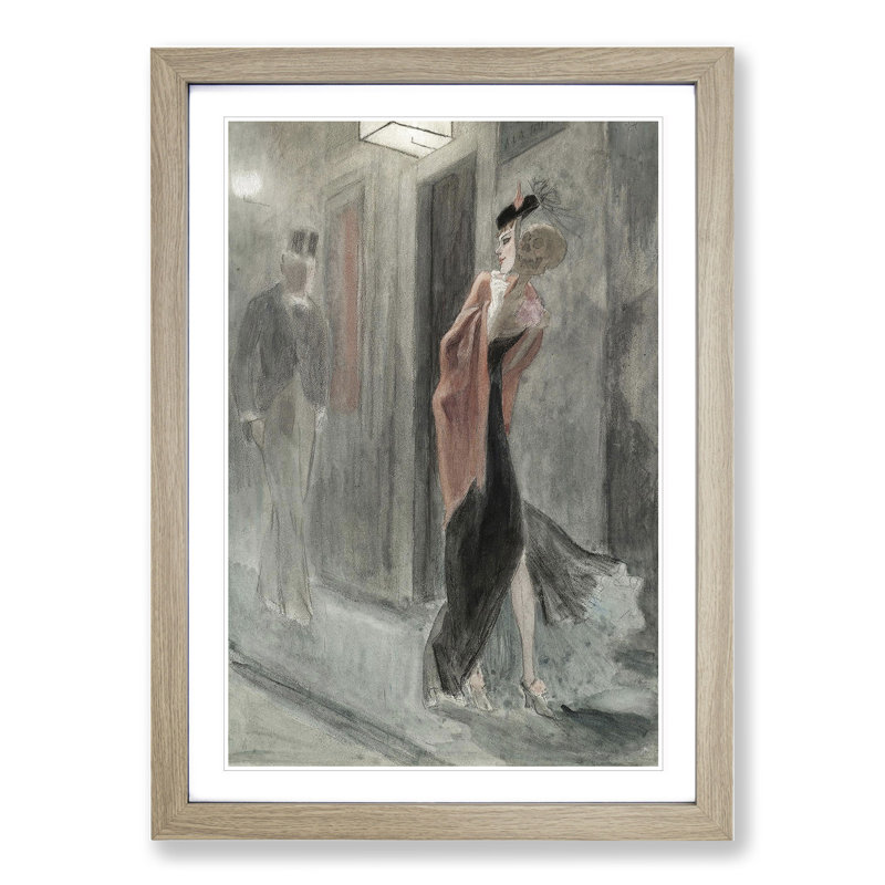 Human Parody by Felicien Rops - Picture Frame Painting, 65cm H x 48cm W x 2cm D, Oak Framed