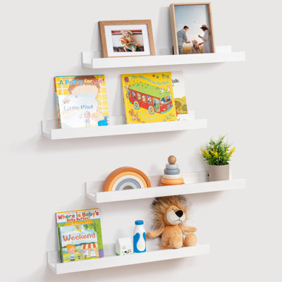 Tablettes murales en bois massif 4 pièces pour rangement mural et étagères en bois rustique