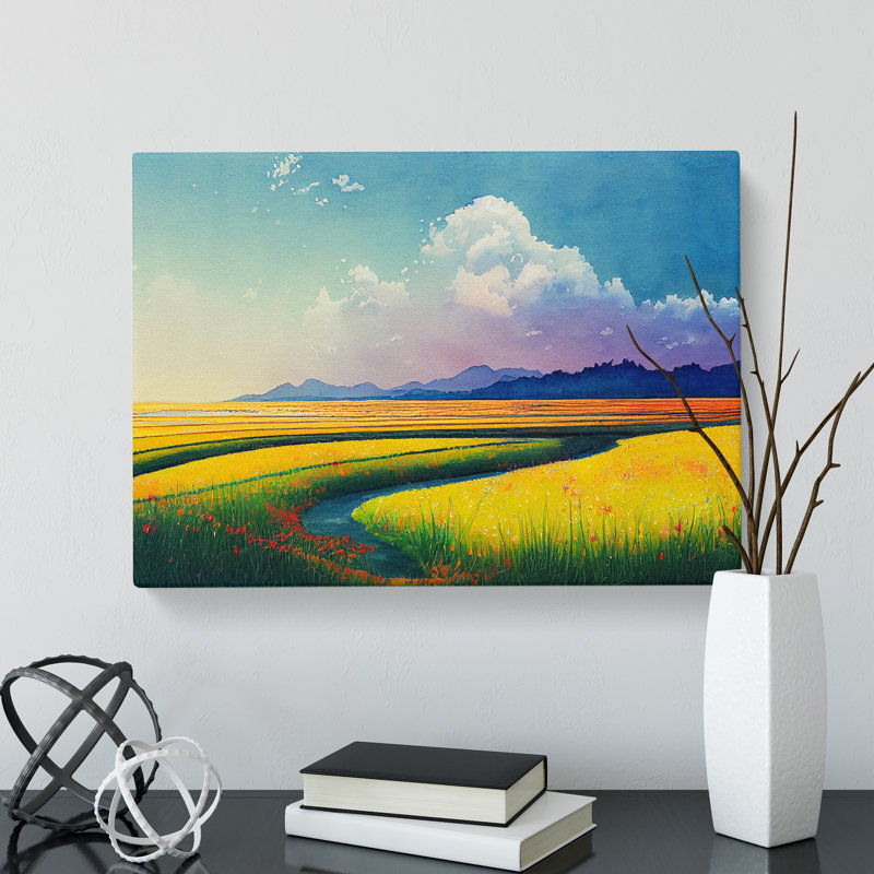 Spring Meadow Landscape View Vol.2 - Wrapped Canvas, 50cm H x 76cm W x 3cm D