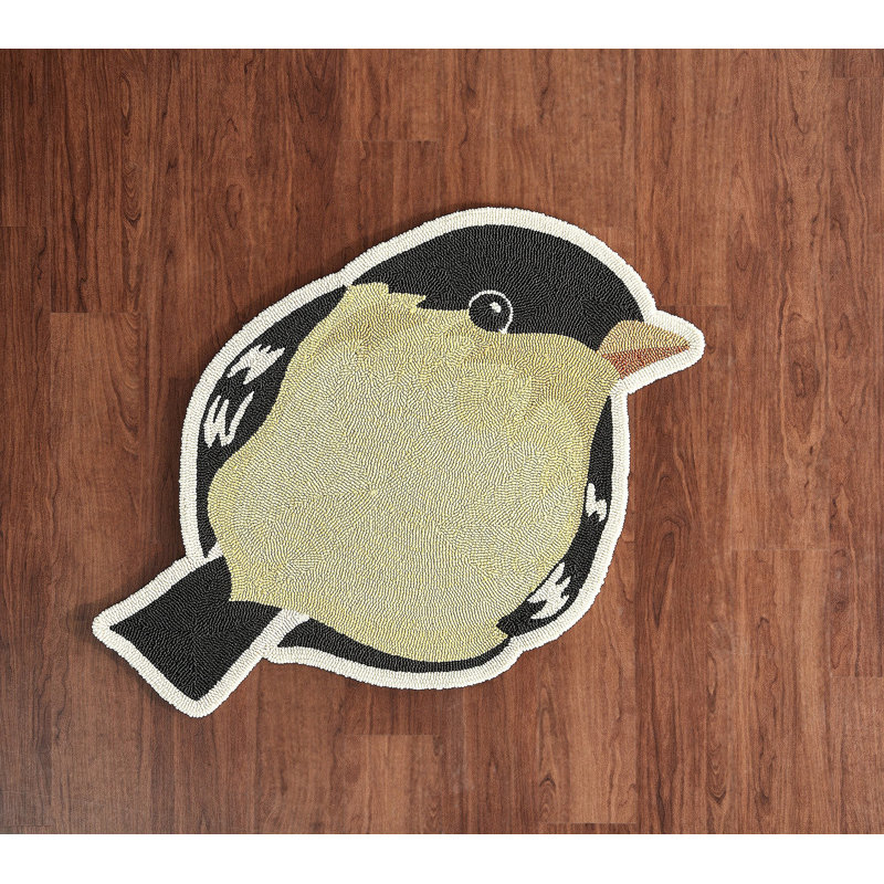 Tapis en forme de pinson jaune