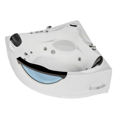 59 " L x 59.1 " W Corner Whirlpool Plastic / Acrylic Bathtub with Faucet