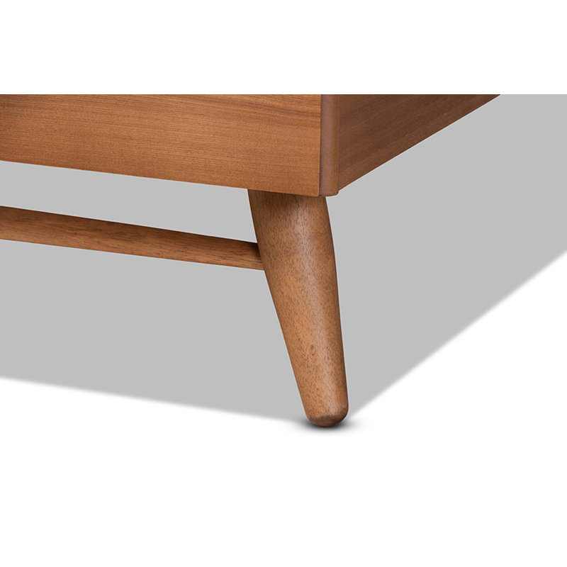 Charlles Platform, angular legs, Queen Bed, Ash Walnut 64.20'' W X 82.50'' L X 40.60'' H, Queen