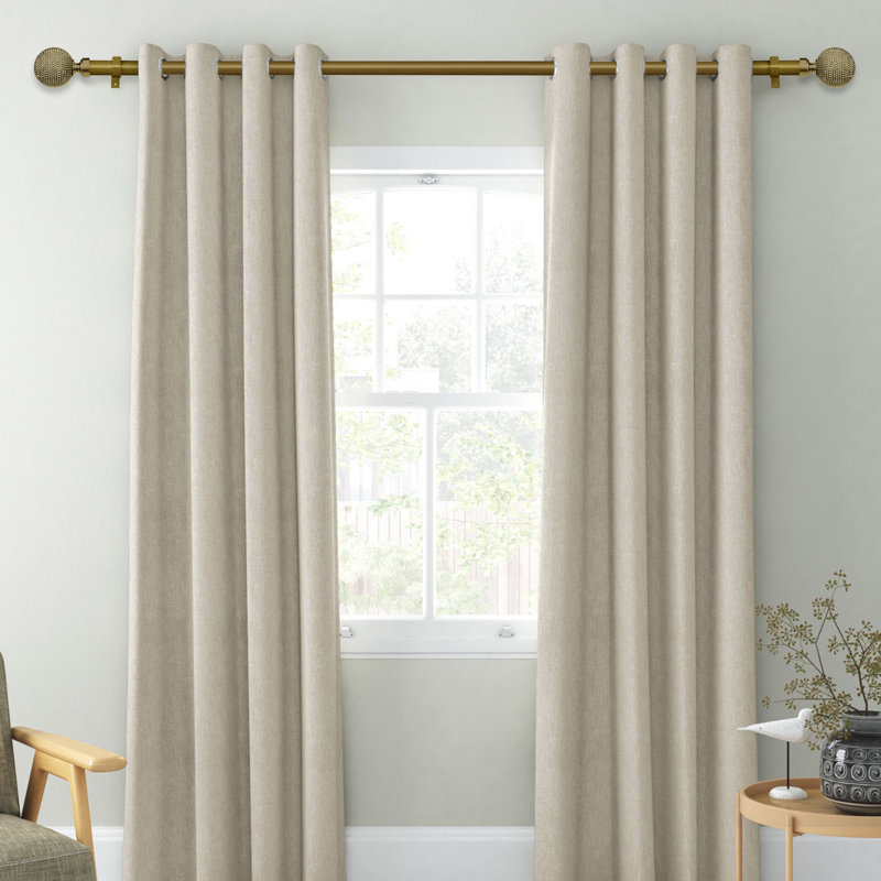 Tringle à rideaux simple réglable 1 po, 28 po - L 48 po, Doré de la Renaissance