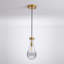 Lustre suspendu avec abat-jour en verre transparent en laiton brossé brillant de 5 po Nora