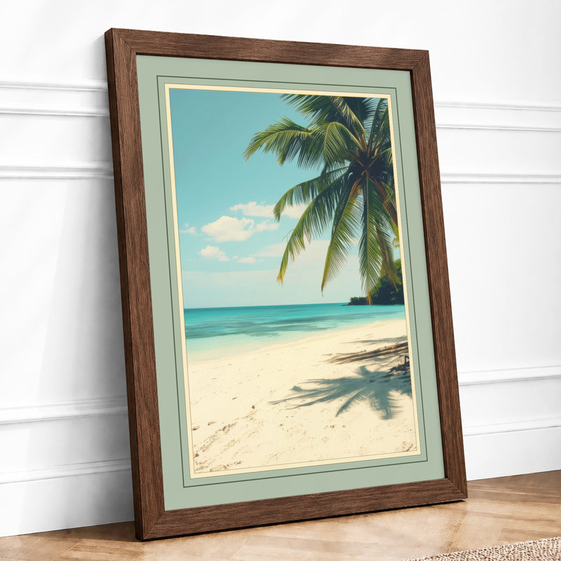 Tropical Palm At Rest Coastal - Print, Walnut, A3 - 42.0 x 29.7 cm