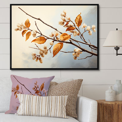 Douce branche de fleur de brun doux I