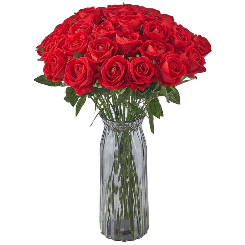 Roses, bouquet de fleurs artificielles pour Noël, Rouge