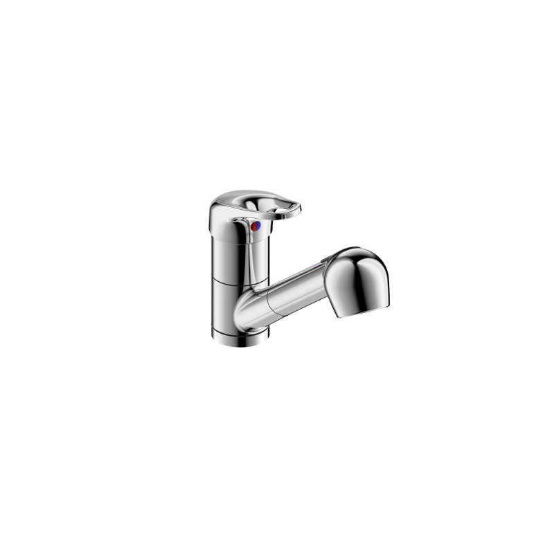 Kree Classic 1 Hole Installation Single Handle Kitchen Faucet with 2-Function Pull Down Spout - Chrome Polished