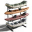 Heavy-Duty 4-Tier Kayak Storage Rack - 400LB Load Rating Adjustable Canoe Holder with Anchor Points, Swappable Wheels/Feeds & Anti-Rust Steel for Indoor/Outdoor Use