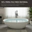 Baignoire autoportante de 59 po en résine solide à surface solide de conception contemporaine avec bonde escamotable et trop-plein, certifiée Cupc, blanc mat-120747183
