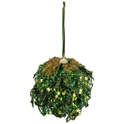 Ornement boule de Noël incassable vert 4 po
