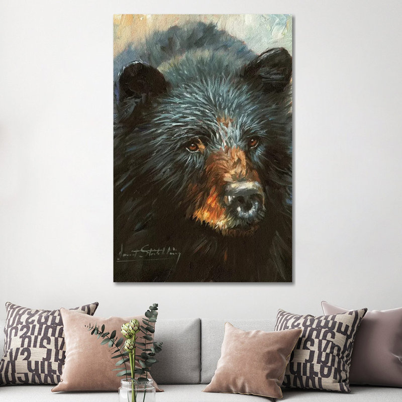Black Bear by David Stribbling - Wrapped Canvas Painting, 152.5 cm H x 101.5 cm W