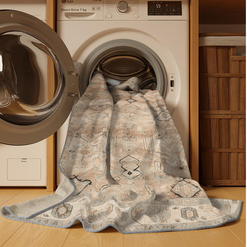 Tapis gris Afyon lavable à la machine, Tapis de couloir 2 pi x 4 pi