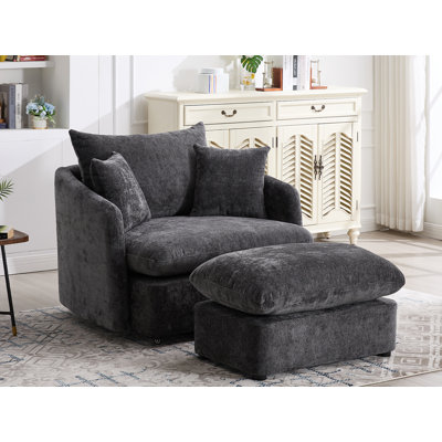 Swivel Accent Chair With Ottoman