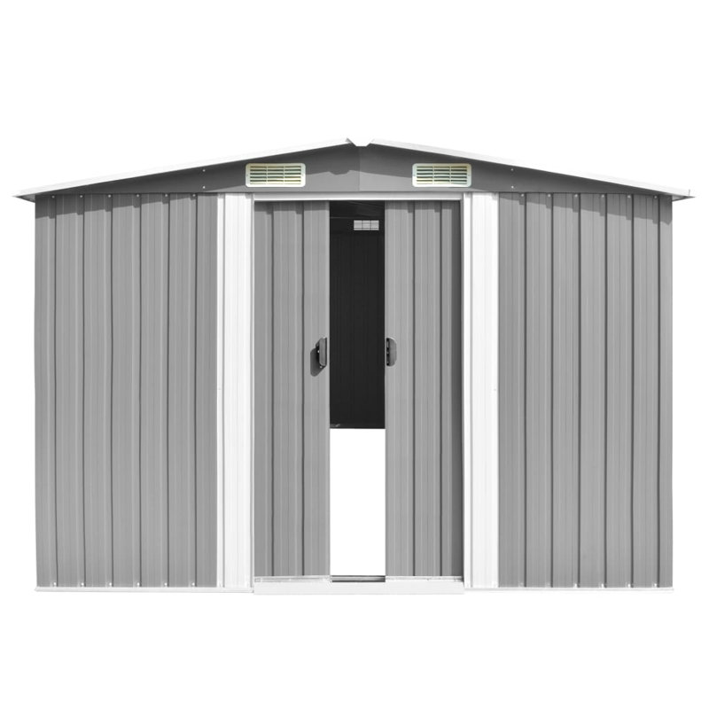 Celentano Galvanised Steel Garden Shed, Grey