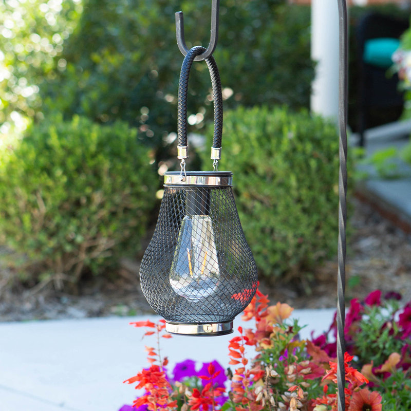 8.13'' Solar Powered Integrated LED Cylinder Lantern