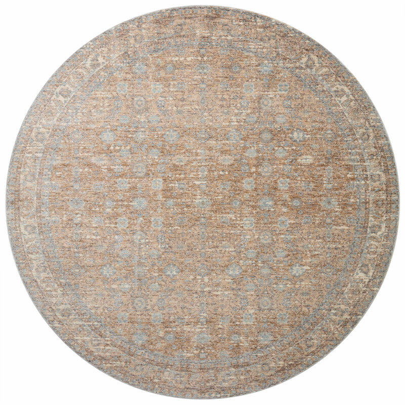 Tapis sable / ciel Angela Rose x Loloi Blake, Rond 5 pi 3 po