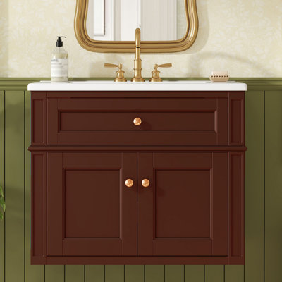 Meuble-lavabo mural de 61 cm (24 po) avec dessus en céramique
