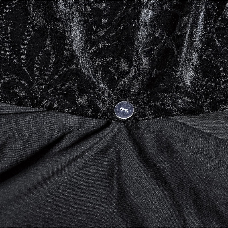 Velvet Duvet Cover, Black, Double Duvet Cover + 2 Pillowcase