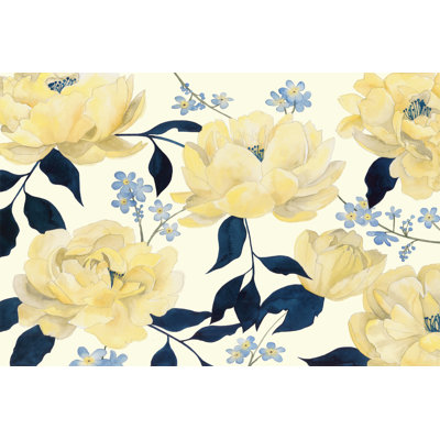 Fleurs Dor Et Bleu I by Grace Popp - Wrapped Canvas Art Prints