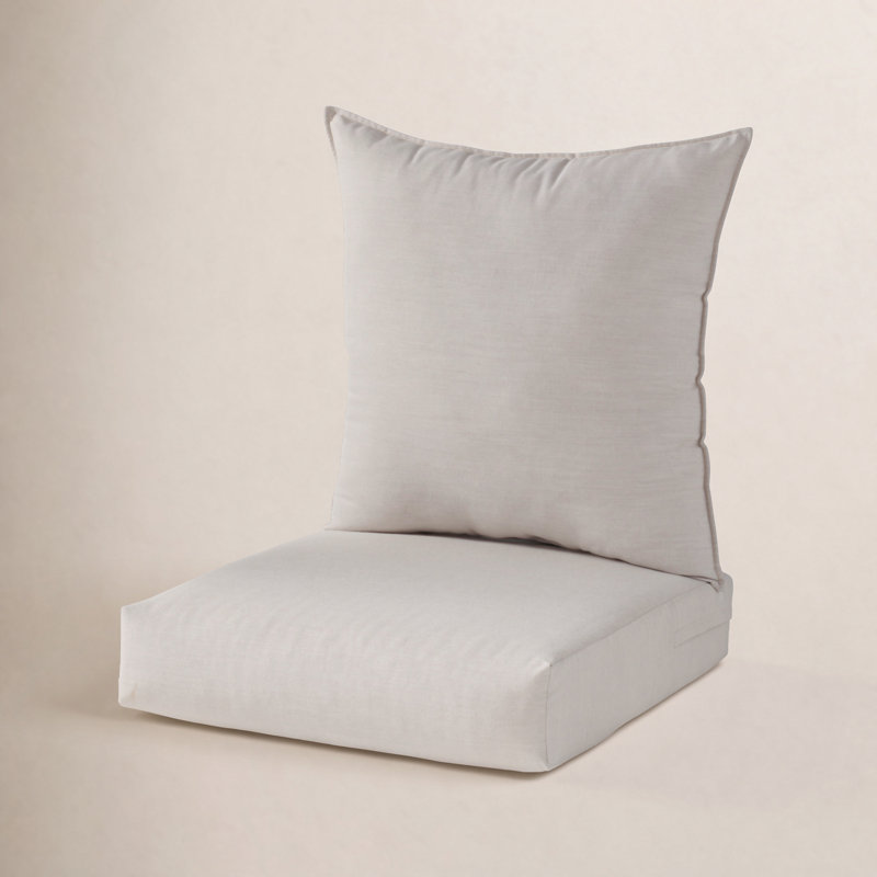 Outdoor Deep Seat Sunbrella Fabric Cushion Set, Cast Pumice