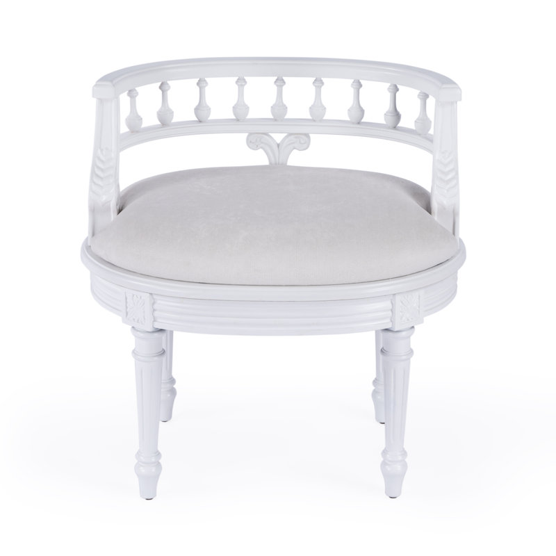 Tabouret de coiffeuse Danali, Blanc