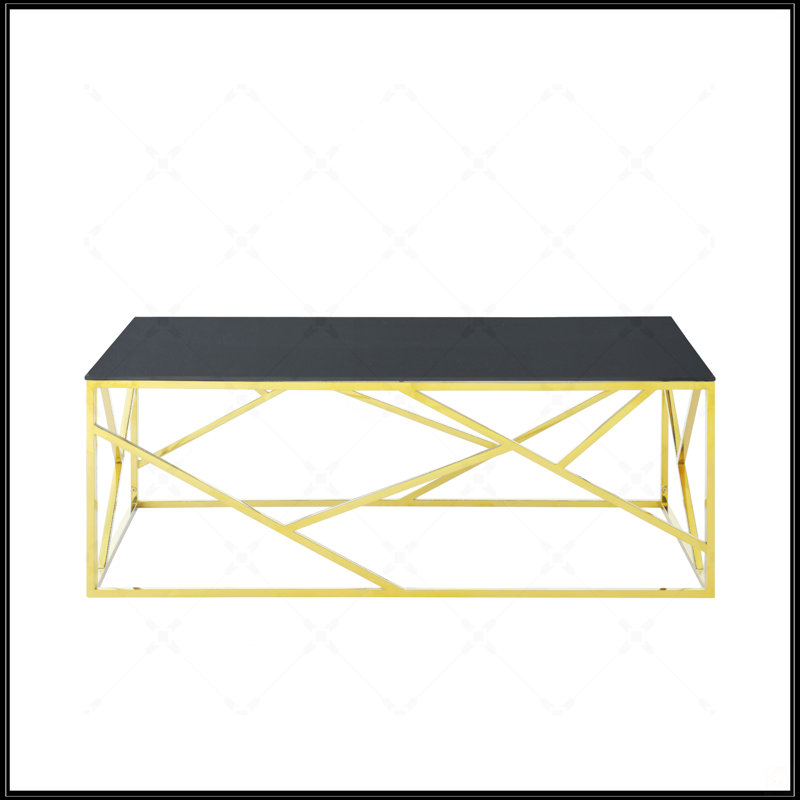 Table basse moderne Modern, Doré poli