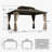 Aluminum Patio Hardtop Bronze Gazebo With Light-113143354
