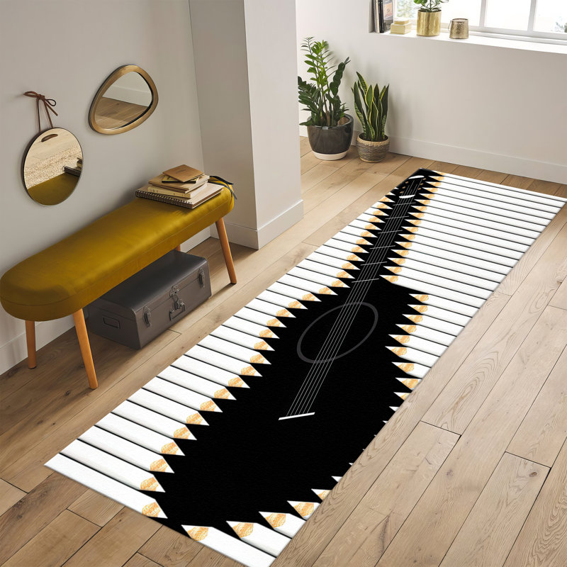 Non-Woven Soft Type Printed Rug with Grey and White Geometric Design for Contemporary Home Decor, Rectangle 2'8" x 4'11"