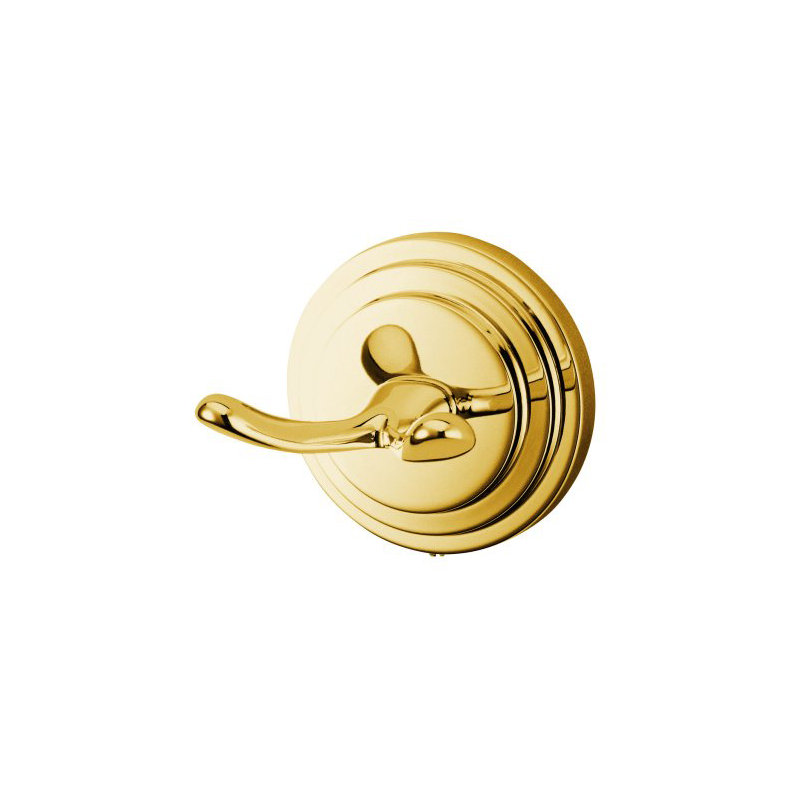 Milano Wall Mounted Manhattan Robe Hook, Polished Brass