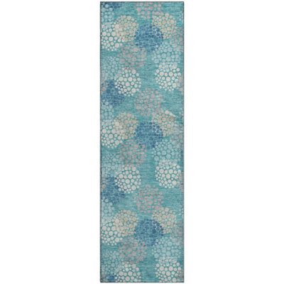 Premium Machine Washable Prisco Teal Rug