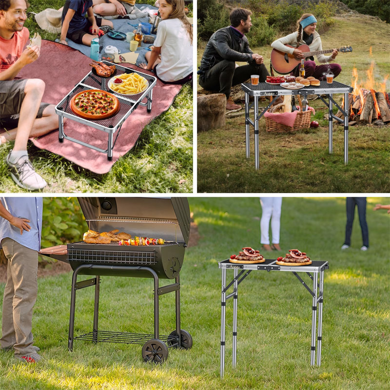 Rectangular Outdoor Picnic Table, Silver
