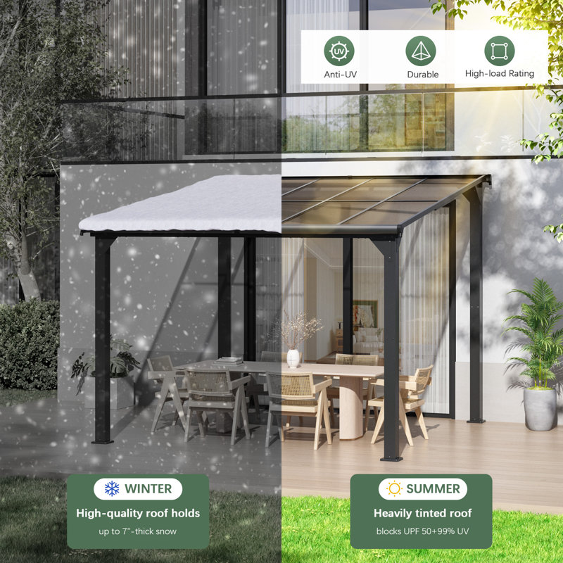 Metal Pavilion Gazebo, 76.2" H x 122" W x 120" D