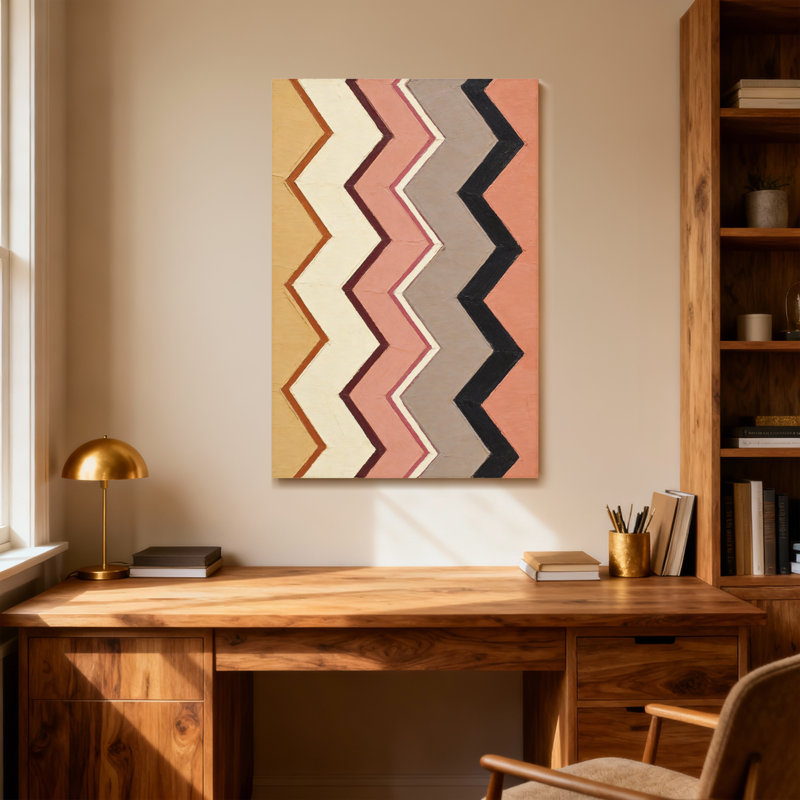 Abstract Chevron Pattern With Warm Earth Tones