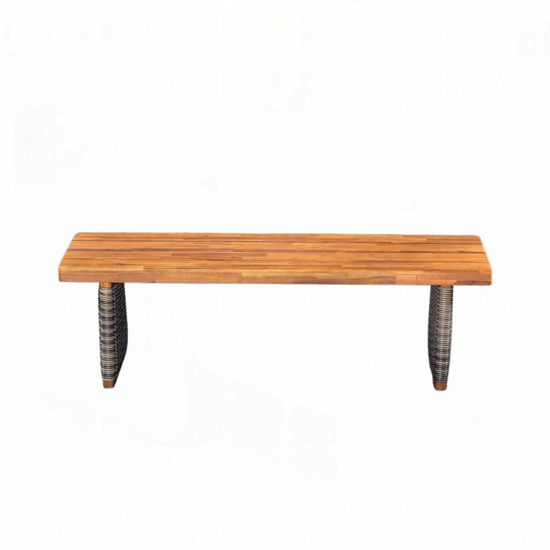 Banc d'extérieur en bois d'acacia, Teck / Gris